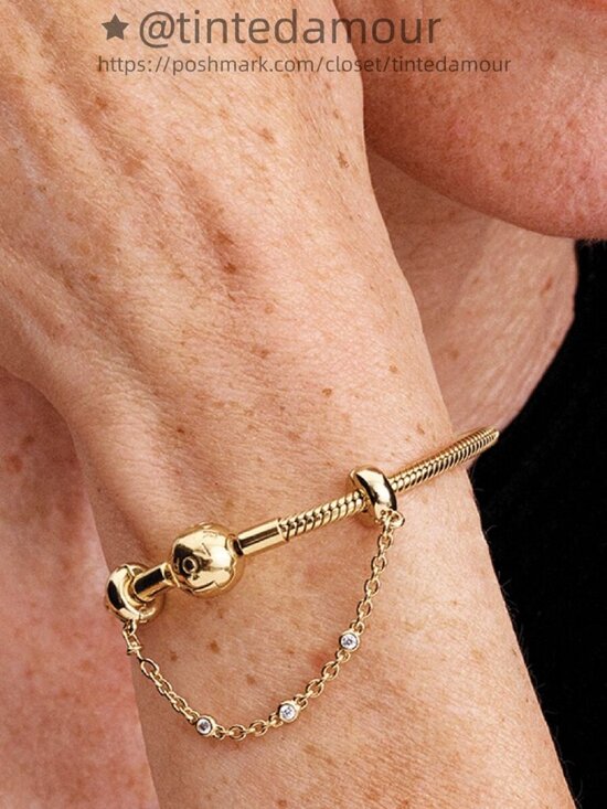 Pandora Triple Clear Stone Safety Chain - Picture 2 of 2